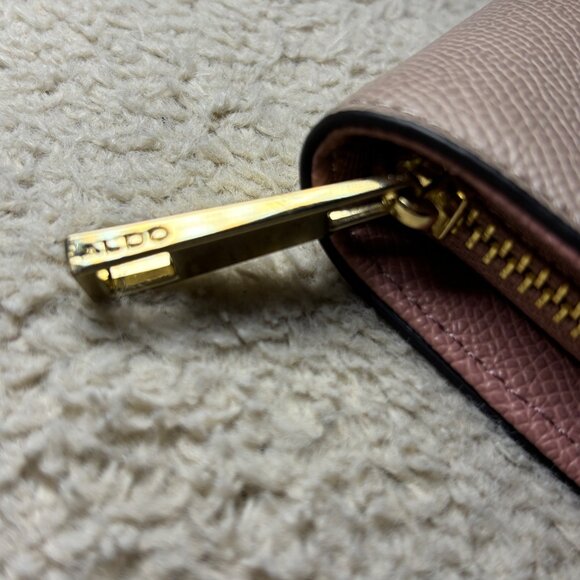 New Aldo Zip-Around Wallet Pocketbook With Multiple Card Slots Pink Beige NWOT - Picture 9 of 11